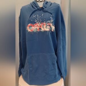 Vintage Oakley Splash Graphic Blue Hoodie